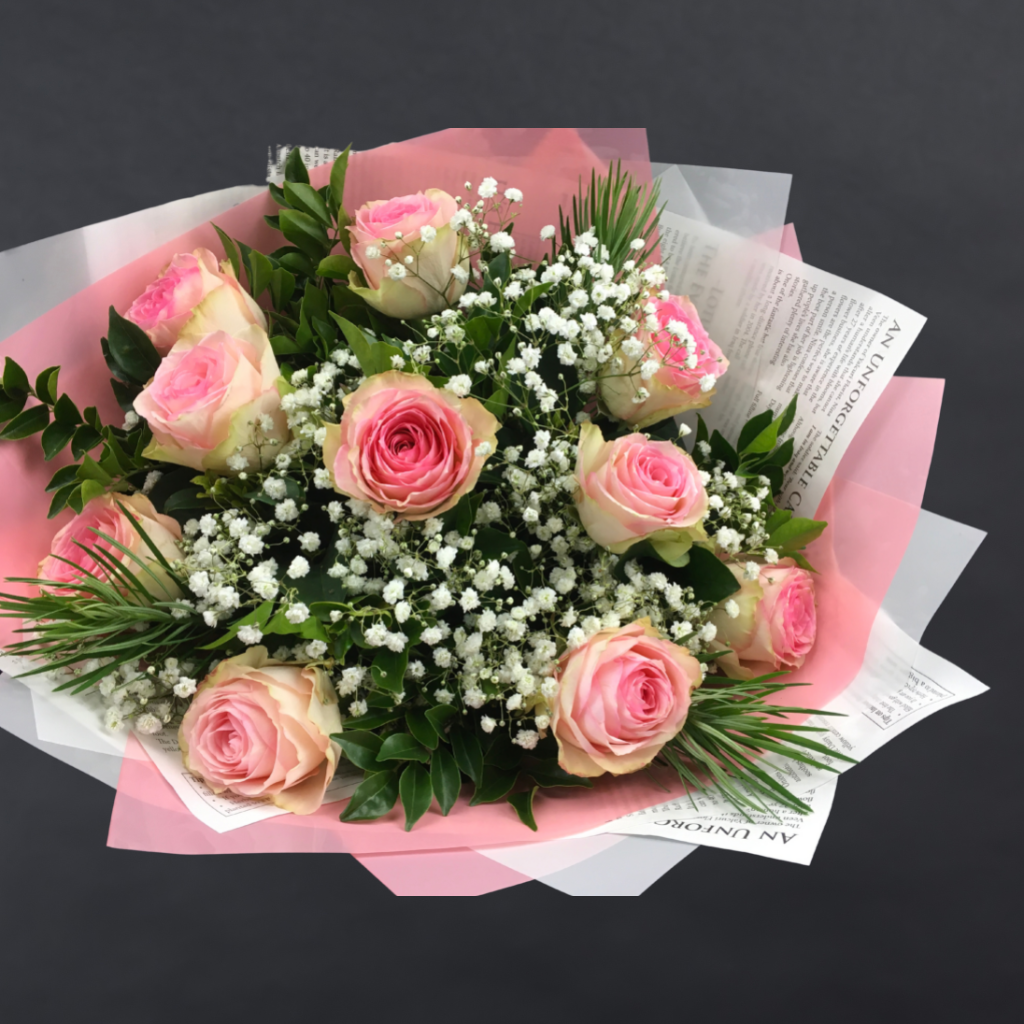 Elegant Roses Collection Pink 10 STEMS Flower Shed