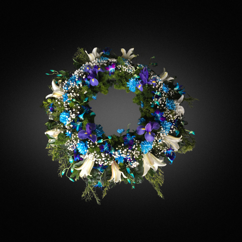 Sapphire Serenity Wreath – Flower Shed