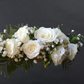 Shoulder Corsage With White Premium mini Roses + Gypsophila + Greenery