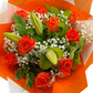 Elegant Roses Collection with Oriental Lilies - Orange - 10 STEMS