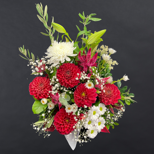 Dahlia Delight Arrangement - Red