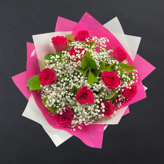 Elegant Roses Collection- Hot Pink - 10 STEMS